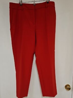 Ann Taylor Factory Red Cropped Tailored Pants